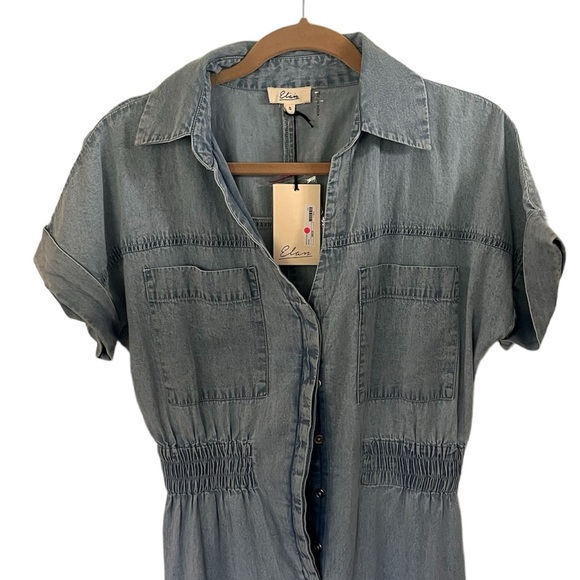 THE DOWDY CHAMBRAY JUMPER BY ELAN NWT SZ S - Picture 3 of 9